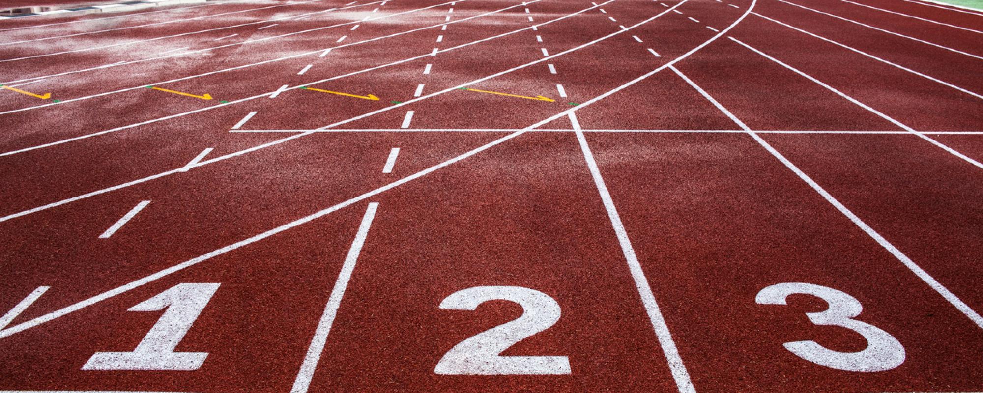 Athletics track in stadium