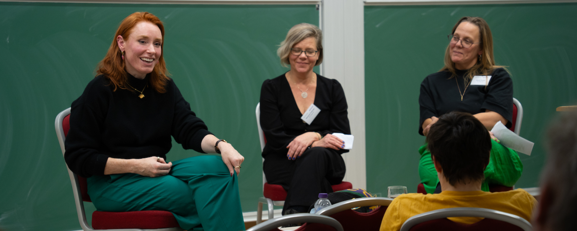 Professor Hannah Fry with Plus Editors Marianne Freiberger and Rachel Thomas