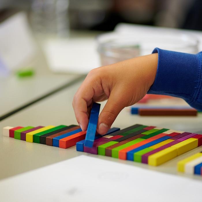 Child playing with blocks
