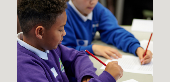 Children working on NRICH activity