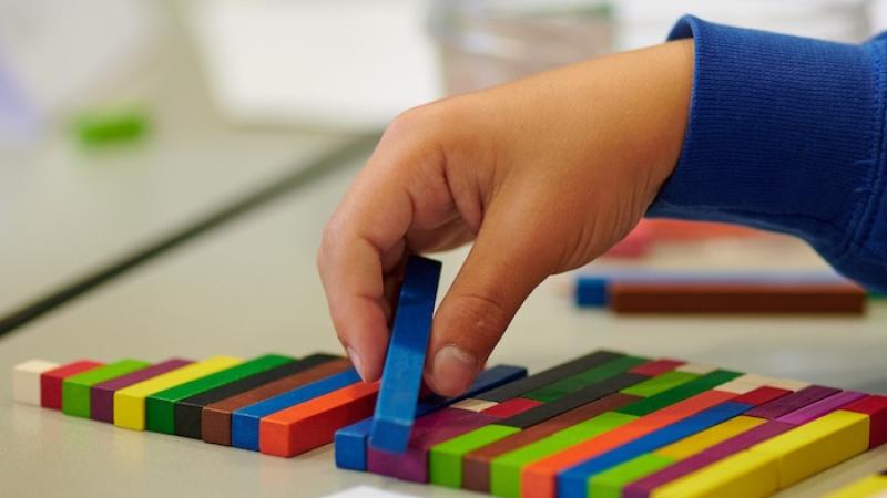 Child playing with blocks