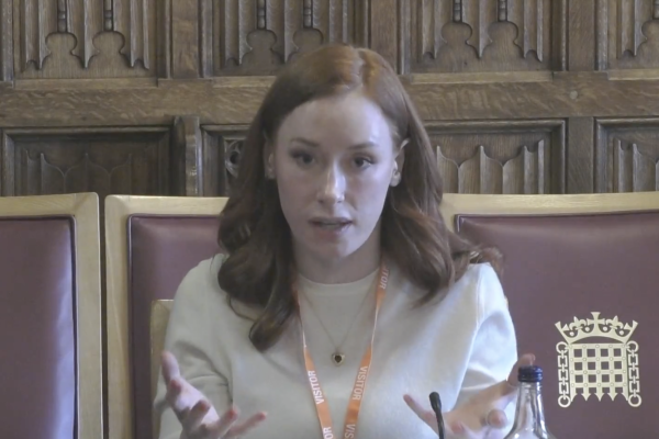 Screenshot of Hannah Fry presenting to Numeracy for Life committee